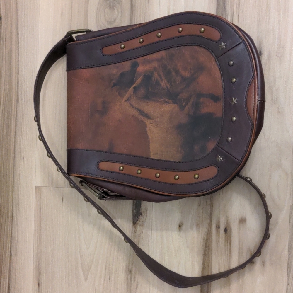 Gorgeous Leather Horseshoe Inspired Bag.